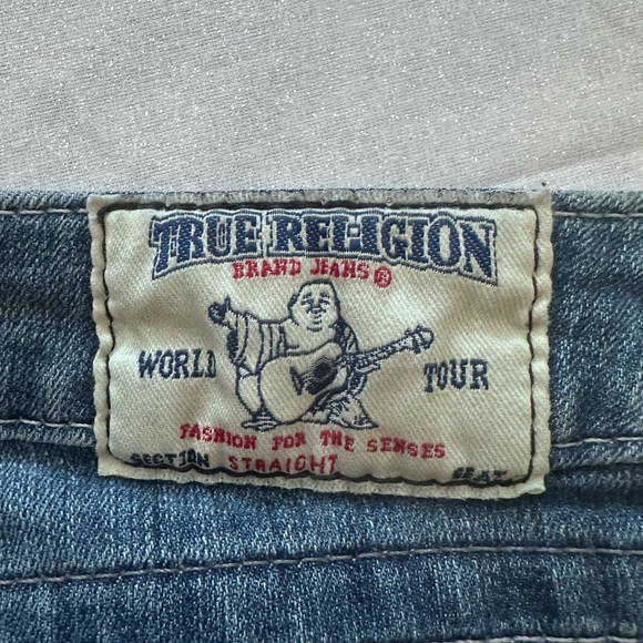 Tru Religion Vintage Women Straight Jeans Low Rise Y2K Blue Size 27 - Picture 11 of 11